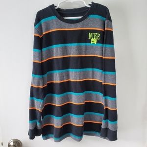 Nike Long Sleeve Striped Thermal Logo Shirt